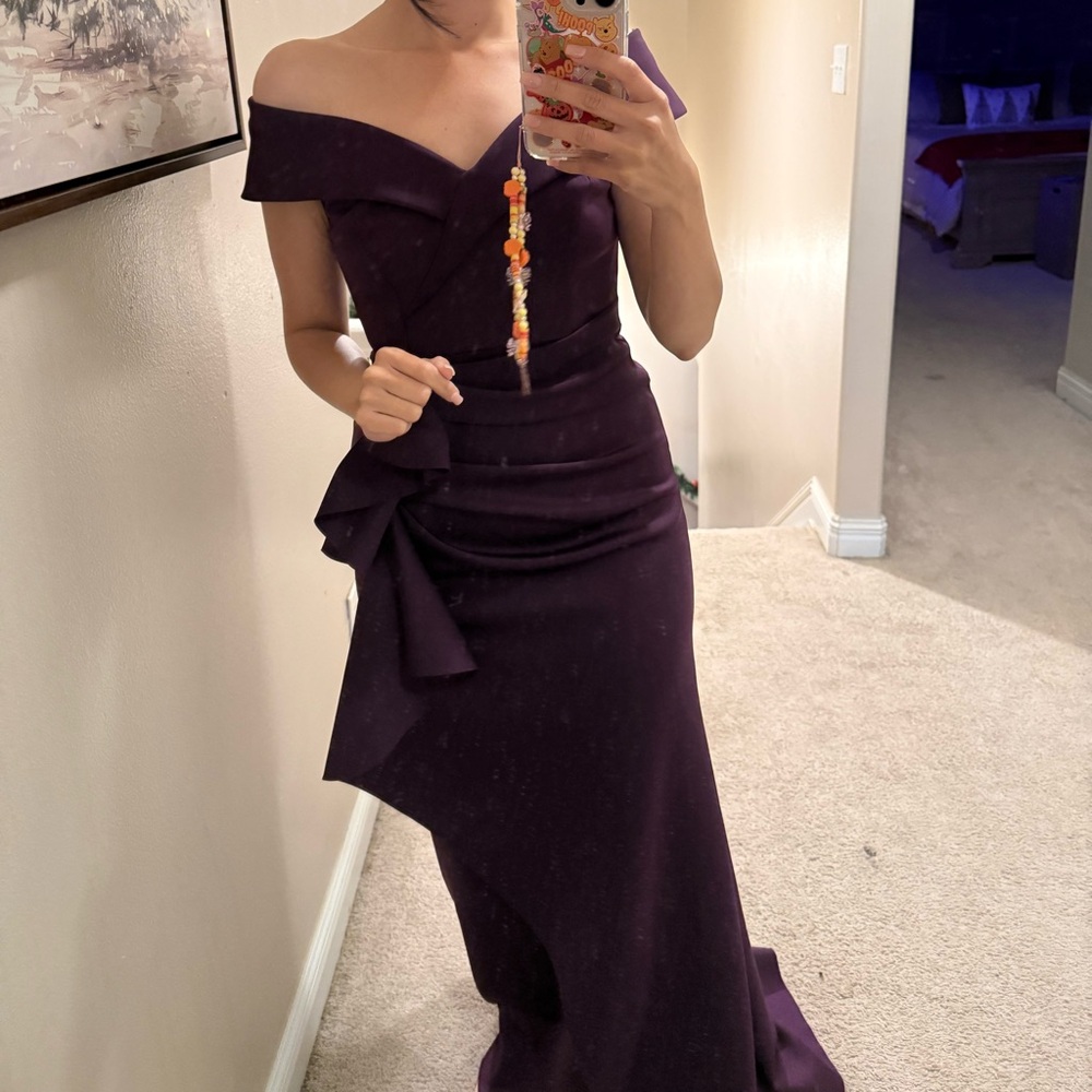 Elegant Purple Off-Shoulder Dress